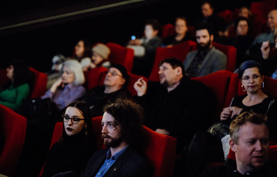 Utrinki s projekcije televizijske trilogije Ljudožerci <em>Foto: Maša Pirc</em>