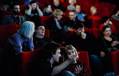 Utrinki s projekcije televizijske trilogije Ljudožerci <em>Foto: Maša Pirc</em>